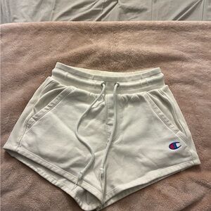 Champion Women's Cream Athletic Shorts Reverse Weave White Size Small
